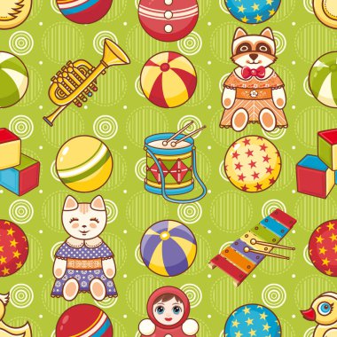 Çocuk oyuncak seamless modeli. Tasarım öğesi 