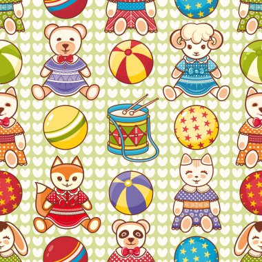 Çocuk oyuncak seamless modeli. Tasarım öğesi 