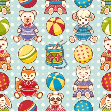 Çocuk oyuncak seamless modeli. Tasarım öğesi 