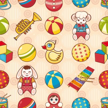 Çocuk oyuncak seamless modeli. Tasarım öğesi 