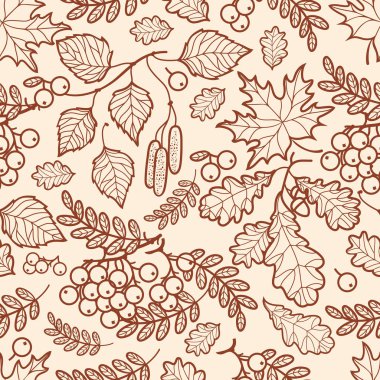 Seamless modeli. Sonbahar Deciduous süsleme. 