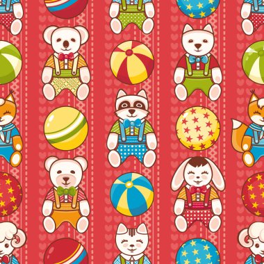 Çocuk oyuncak seamless modeli. Kartpostal, afiş, el ilanı için tasarım öğesi