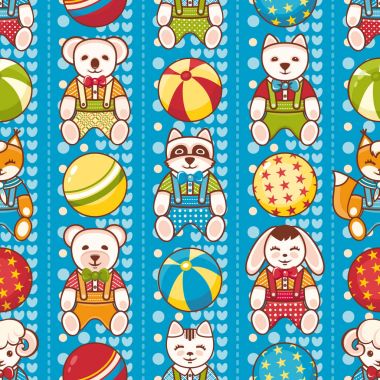 Çocuk oyuncak seamless modeli. Kartpostal, afiş, el ilanı için tasarım öğesi