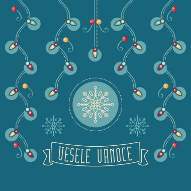 Vesele Vanoce. Vektör. Çek dili. Sıcak 