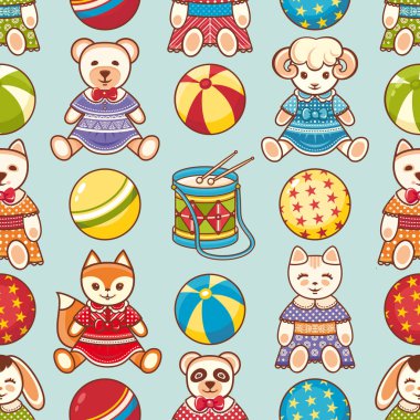 Çocuk oyuncak seamless modeli. Tasarım öğesi 