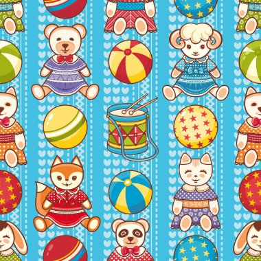 Çocuk oyuncak seamless modeli. Tasarım öğesi 