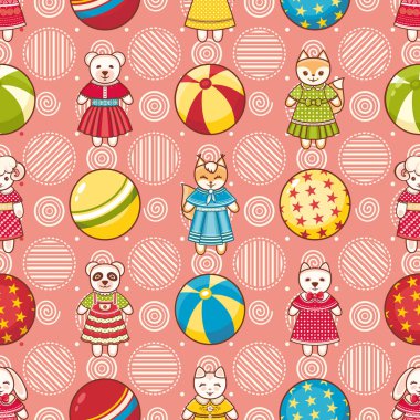 Çocuk oyuncak seamless modeli. Tasarım öğesi 