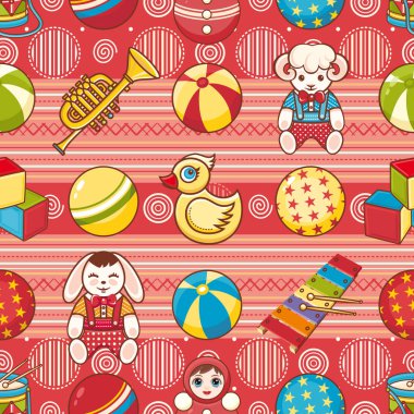 Çocuk oyuncak seamless modeli. Tasarım öğesi 