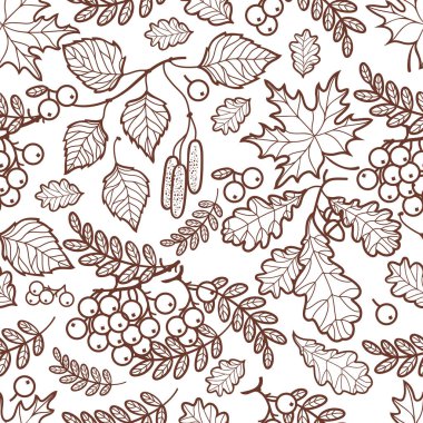 Seamless modeli. Sonbahar Deciduous süsleme. 