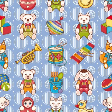 Çocuk oyuncak seamless modeli. Tasarım öğesi 