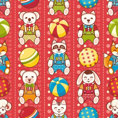 Çocuk oyuncak seamless modeli. Kartpostal, afiş, el ilanı için tasarım öğesi