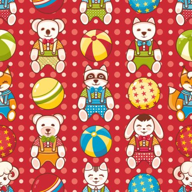 Çocuk oyuncak seamless modeli. Kartpostal, afiş, el ilanı için tasarım öğesi