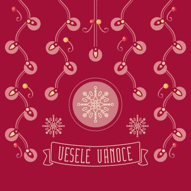 Vesele Vanoce. Vektör. Çek dili. Sıcak 