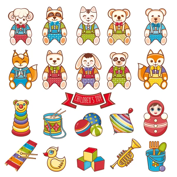 Çocuklar oyuncak seti. Bebek arka plan.