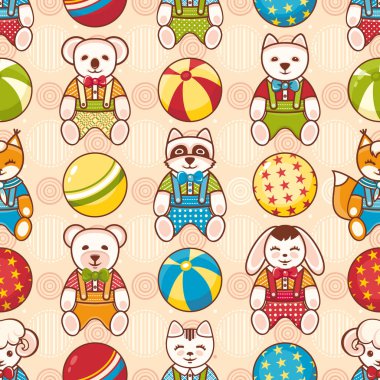 Çocuk oyuncak seamless modeli. Tasarım öğesi 