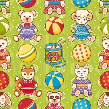 Çocuk oyuncak seamless modeli. Tasarım öğesi 