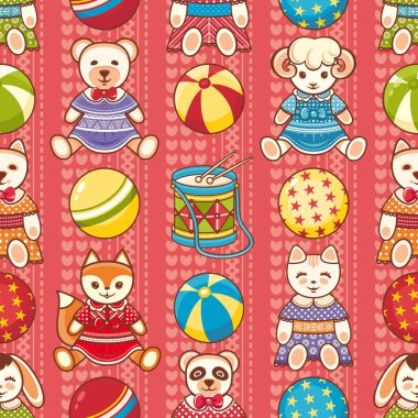 Çocuk oyuncak seamless modeli. Tasarım öğesi 