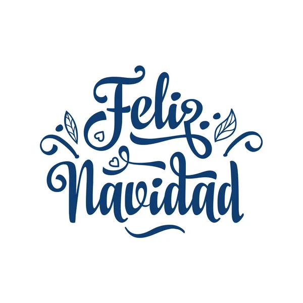 Feliz navidad. Tarjeta de Navidad en español . Vector de stock