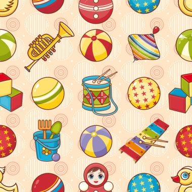 Çocuk oyuncak seamless modeli. Tasarım öğesi 