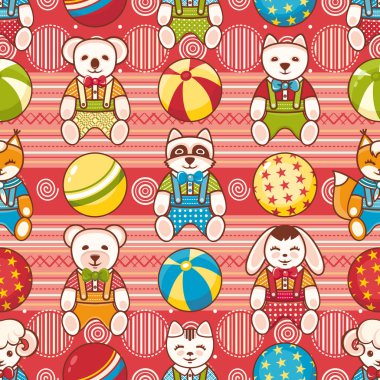 Çocuk oyuncak seamless modeli. Tasarım öğesi 