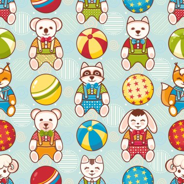 Çocuk oyuncak seamless modeli. Tasarım öğesi 