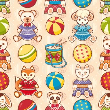 Çocuk oyuncak seamless modeli. Tasarım öğesi 