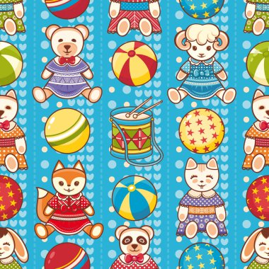 Çocuk oyuncak seamless modeli. Tasarım öğesi 