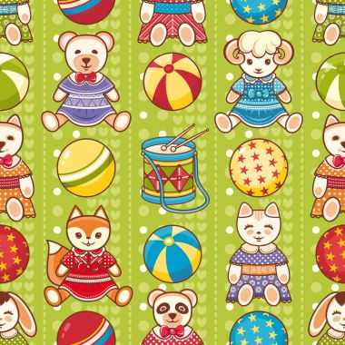 Çocuk oyuncak seamless modeli. Tasarım öğesi 