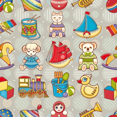 Çocuk oyuncak seamless modeli. Tasarım öğesi