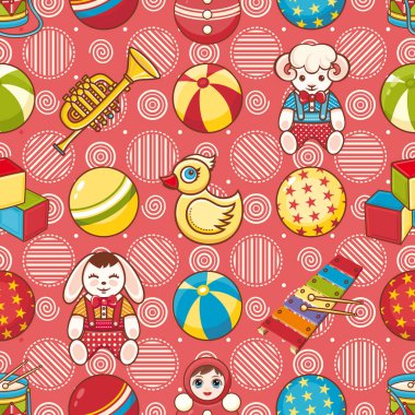 Çocuk oyuncak seamless modeli. Tasarım öğesi 