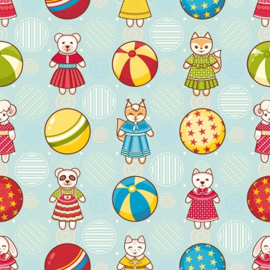 Çocuk oyuncak seamless modeli. Tasarım öğesi 