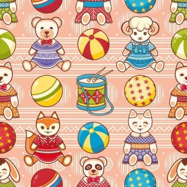 Çocuk oyuncak seamless modeli. Tasarım öğesi 