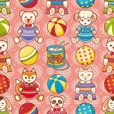 Çocuk oyuncak seamless modeli. Tasarım öğesi 