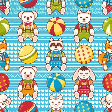 Çocuk oyuncak seamless modeli. Tasarım öğesi
