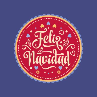 Feliz navidad. Noel kartı. İspanyolca dil