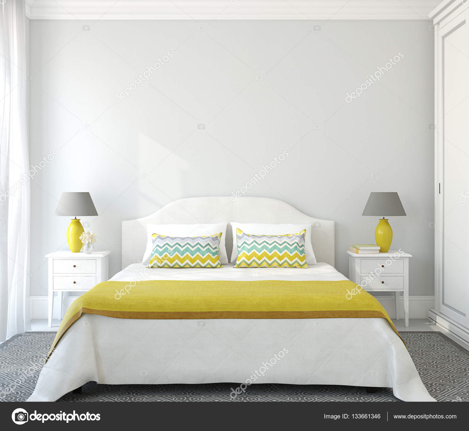 Slaapkamer interieur. 3D render — Stockfoto © poligonchik #133661346 Slaapkamer interieur. 3D render — Stockfoto © poligonchik #133661346