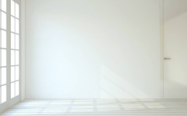 İç. Boş oda. 3D render.