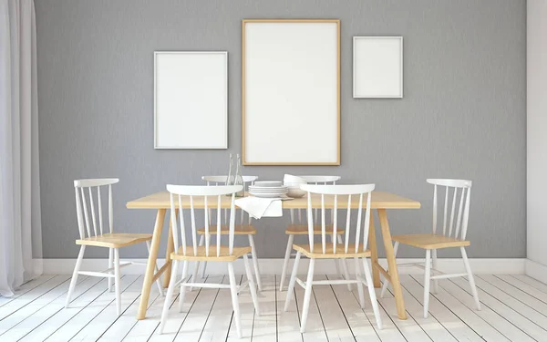 Sala da pranzo interior.3d rendering . — Foto Stock