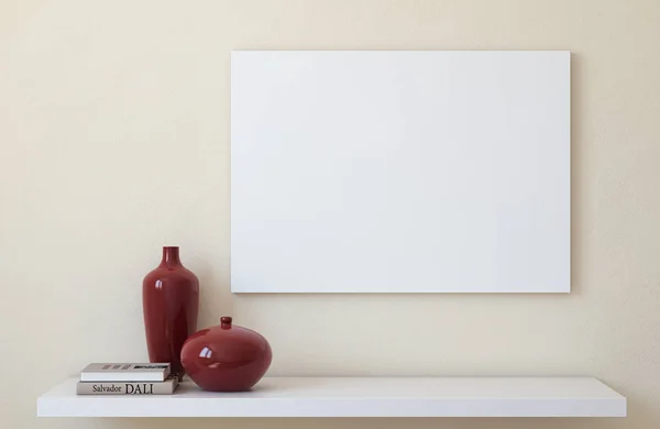 Tuval mockup. 3D render.