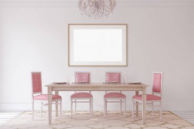 Yemek odası interior.3d render.