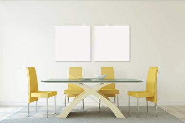 Yemek odası interior.3d render.