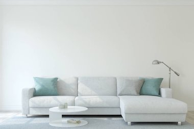 Oturma odası iç. 3D render.