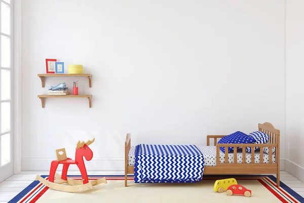 Boy's slaapkamer. 3D render. — Stockfoto