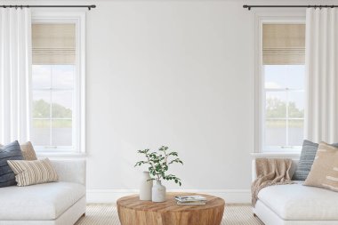 Modern oturma odasının içi. İç modelleme. 3d hazırlayıcı.