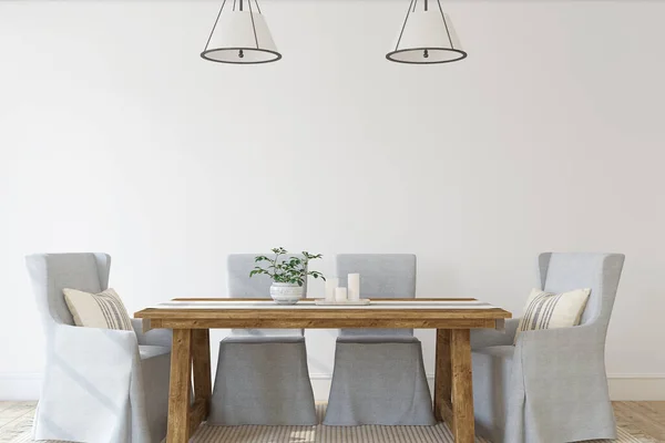 Sala Pranzo Moderna Mockup Interno Rendering — Foto Stock