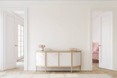 Modern koridor. İç modelleme. 3d hazırlayıcı.