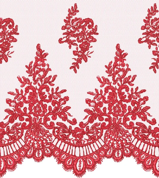 Seamless Red Vector Lace Pattern — Stock Vector