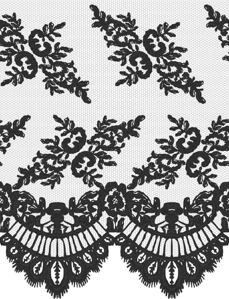 Seamless Black Vector Lace Pattern — Stock Vector