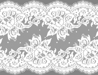 Kesintisiz beyaz vektör dantel modeli