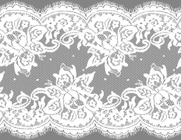 Seamless White Vector Lace Pattern — Stock Vector